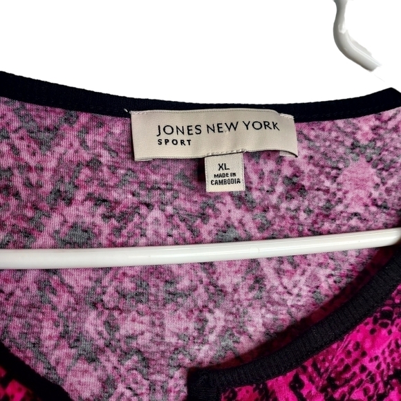 JONES NEW YORK PINK & BLACK TOP SIZE XL - Picture 4 of 5